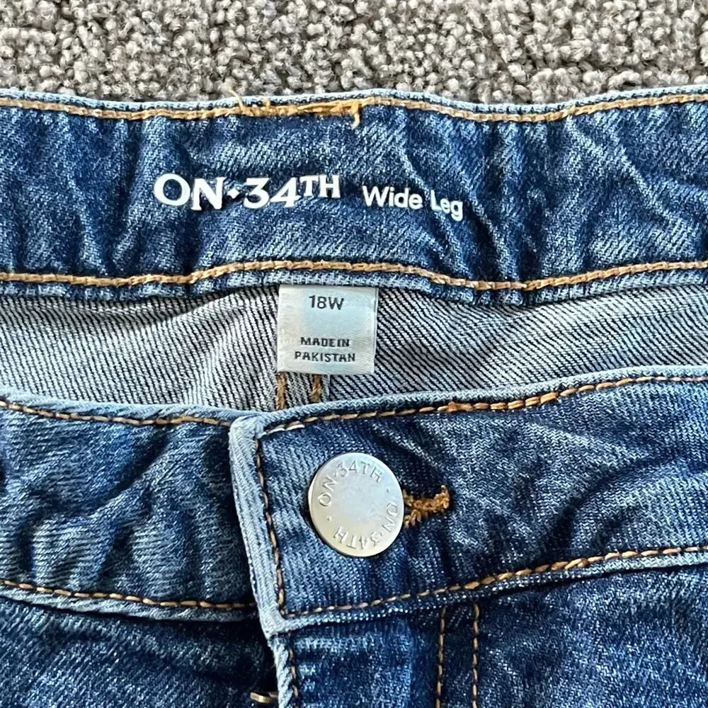 On 34th 18W Wide Leg Denim New